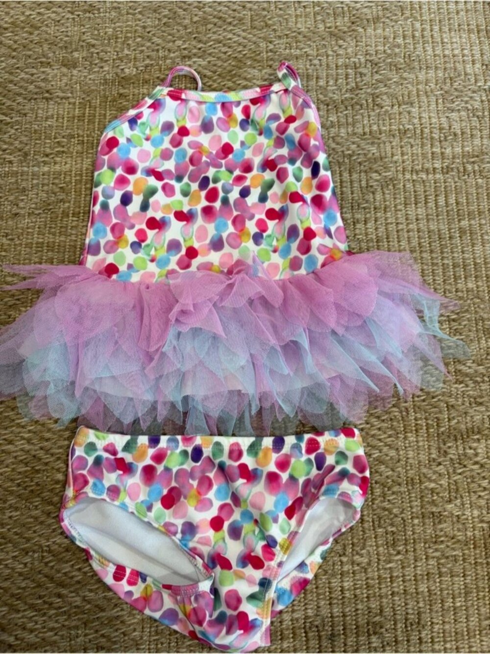 Penelope Mack Pink Multi-Color Tutu Two-Piece Swimsuit